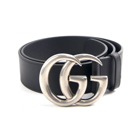 gucci riem zwart zilver|gucci leather belt.